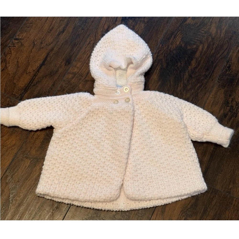 Little Wonders Sweater Jacket Hooded Pink Size 3-6 Mo - Picture 3 of 7